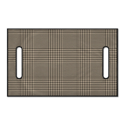 Brown And Beige Glen Plaid Print Golf Cart Seat Cover
