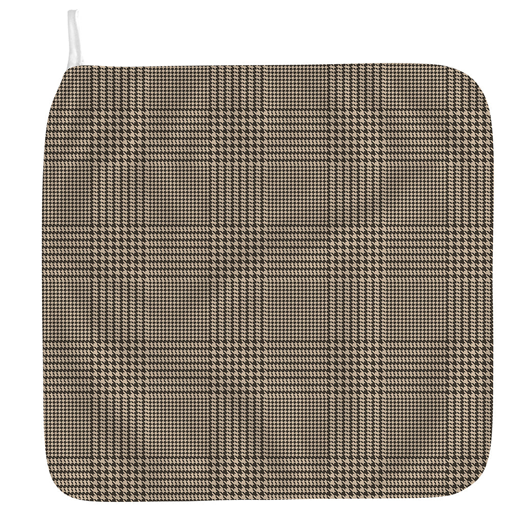 Brown And Beige Glen Plaid Print Hand Towel