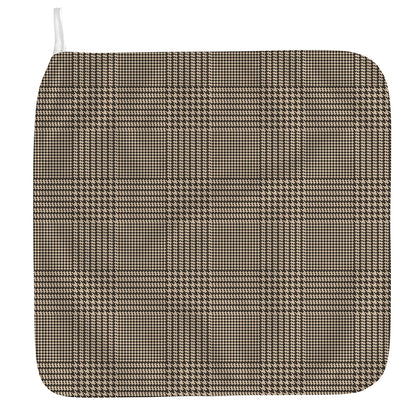 Brown And Beige Glen Plaid Print Hand Towel