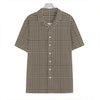 Brown And Beige Glen Plaid Print Hawaiian Shirt