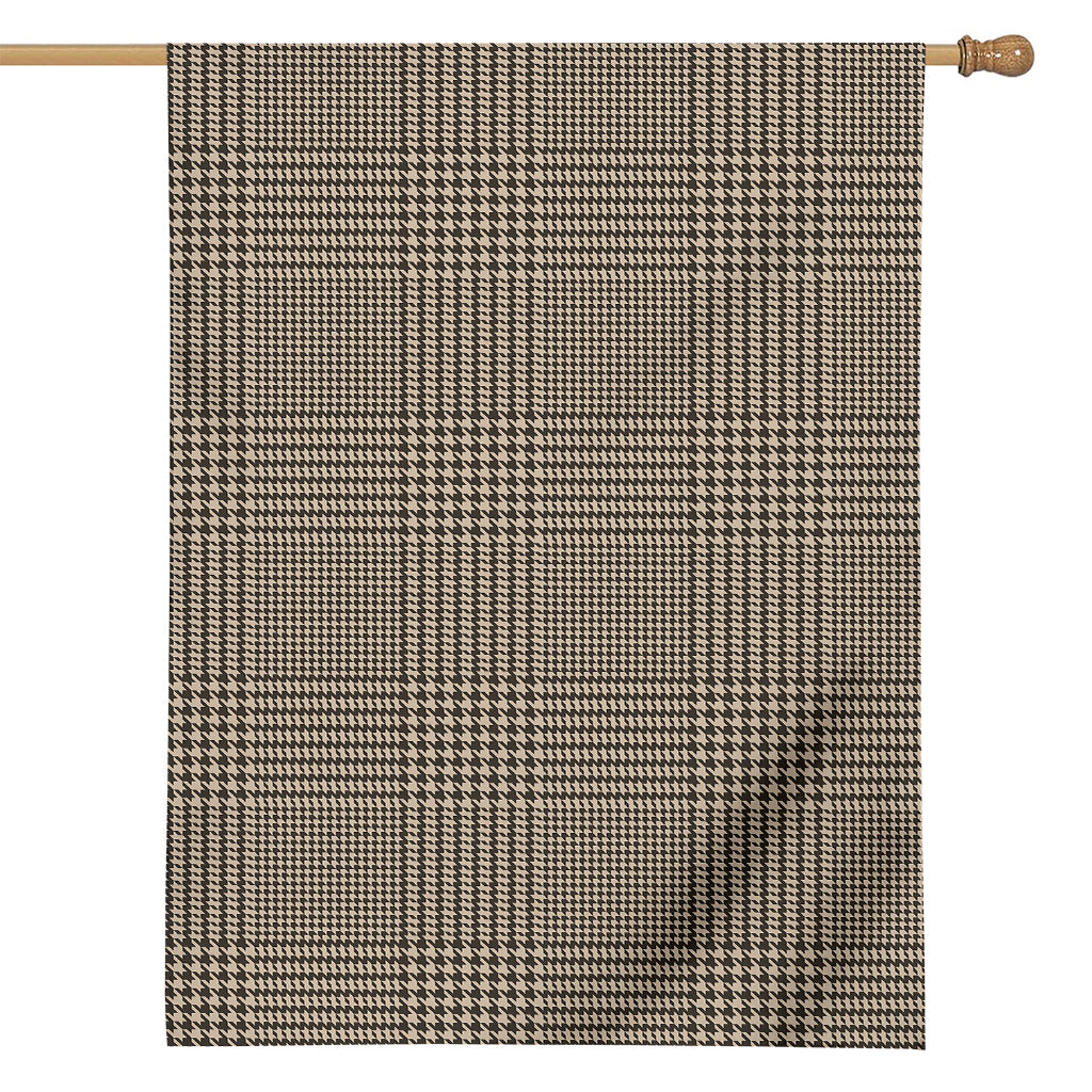 Brown And Beige Glen Plaid Print House Flag