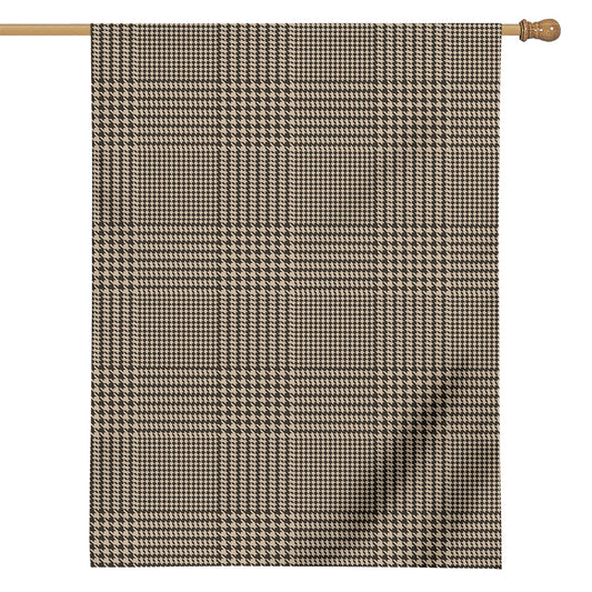 Brown And Beige Glen Plaid Print House Flag