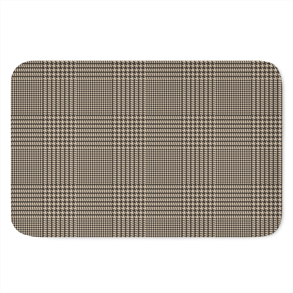 Brown And Beige Glen Plaid Print Indoor Door Mat