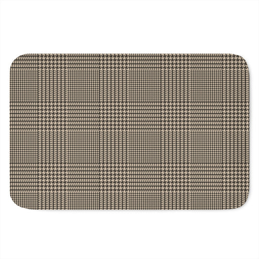 Brown And Beige Glen Plaid Print Indoor Door Mat