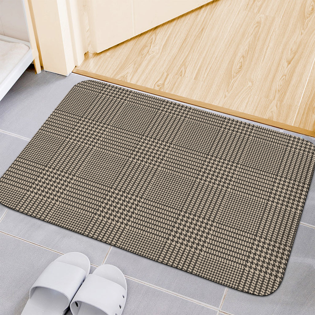 Brown And Beige Glen Plaid Print Indoor Door Mat
