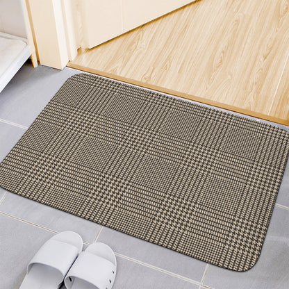 Brown And Beige Glen Plaid Print Indoor Door Mat