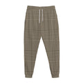 Brown And Beige Glen Plaid Print Jogger Pants