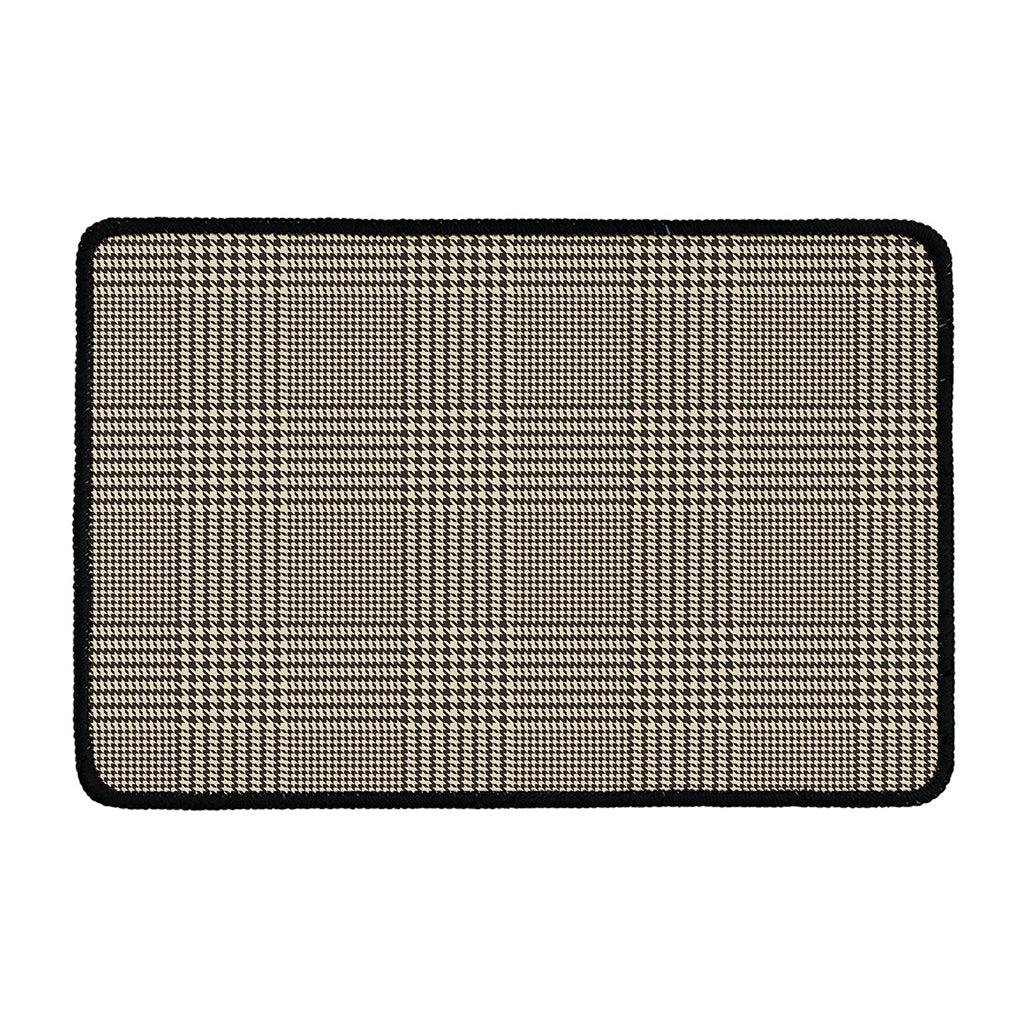 Brown And Beige Glen Plaid Print Kitchen Mat