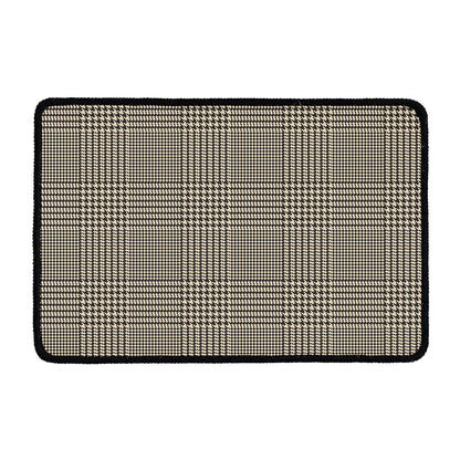 Brown And Beige Glen Plaid Print Kitchen Mat