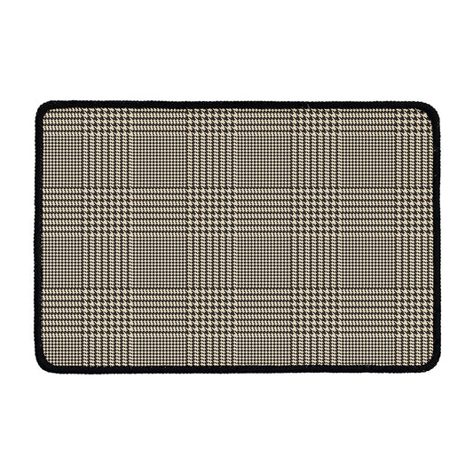 Brown And Beige Glen Plaid Print Kitchen Mat