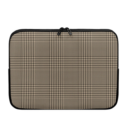 Brown And Beige Glen Plaid Print Laptop Sleeve