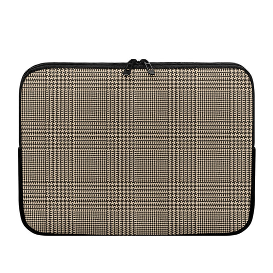 Brown And Beige Glen Plaid Print Laptop Sleeve