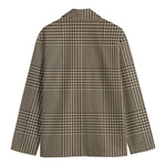 Brown And Beige Glen Plaid Print Men's Blazer