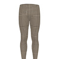 Brown And Beige Glen Plaid Print Men's Leggings