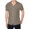 Brown And Beige Glen Plaid Print Men's Shirt