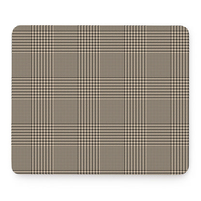 Brown And Beige Glen Plaid Print Mouse Pad