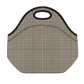 Brown And Beige Glen Plaid Print Neoprene Lunch Bag