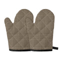 Brown And Beige Glen Plaid Print Oven Mitts