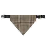 Brown And Beige Glen Plaid Print Over The Collar Dog Bandana