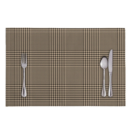 Brown And Beige Glen Plaid Print Placemat