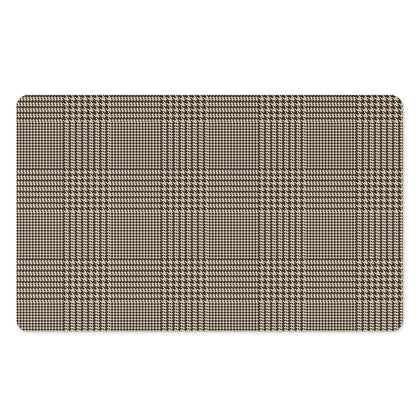Brown And Beige Glen Plaid Print Polyester Doormat