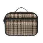 Brown And Beige Glen Plaid Print Portable Lunch Bag