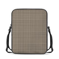 Brown And Beige Glen Plaid Print Rectangular Crossbody Bag