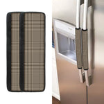 Brown And Beige Glen Plaid Print Refrigerator Handle Covers