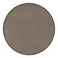 Brown And Beige Glen Plaid Print Round Floor Mat