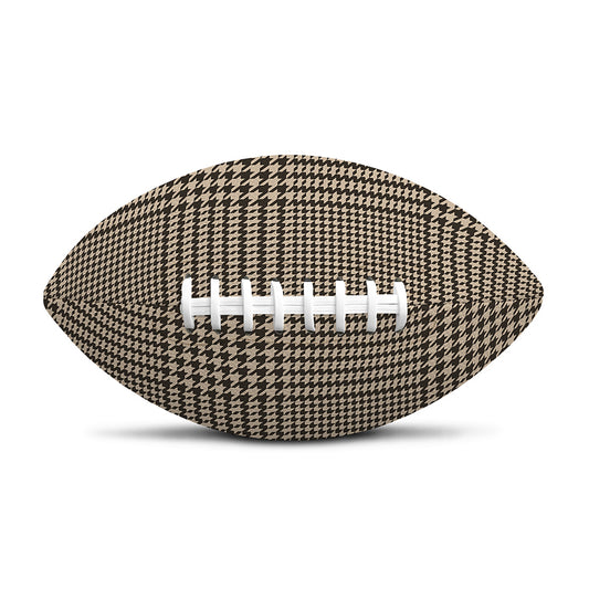 Brown And Beige Glen Plaid Print Rugby Ball