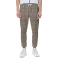 Brown And Beige Glen Plaid Print Joggers