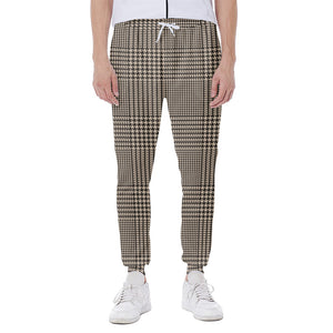 Brown And Beige Glen Plaid Print Scuba Joggers