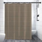 Brown And Beige Glen Plaid Print Shower Curtain