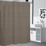 Brown And Beige Glen Plaid Print Shower Curtain