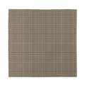 Brown And Beige Glen Plaid Print Silk Bandana