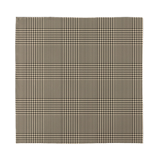 Brown And Beige Glen Plaid Print Silk Bandana