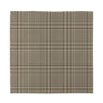 Brown And Beige Glen Plaid Print Silk Bandana