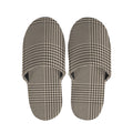 Brown And Beige Glen Plaid Print Slippers