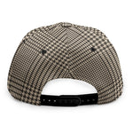 Brown And Beige Glen Plaid Print Snapback Cap