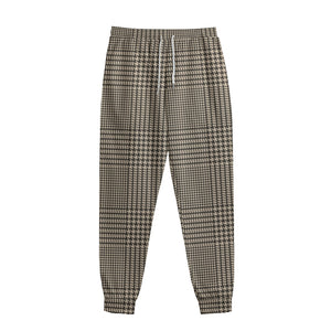 Brown And Beige Glen Plaid Print Sweatpants