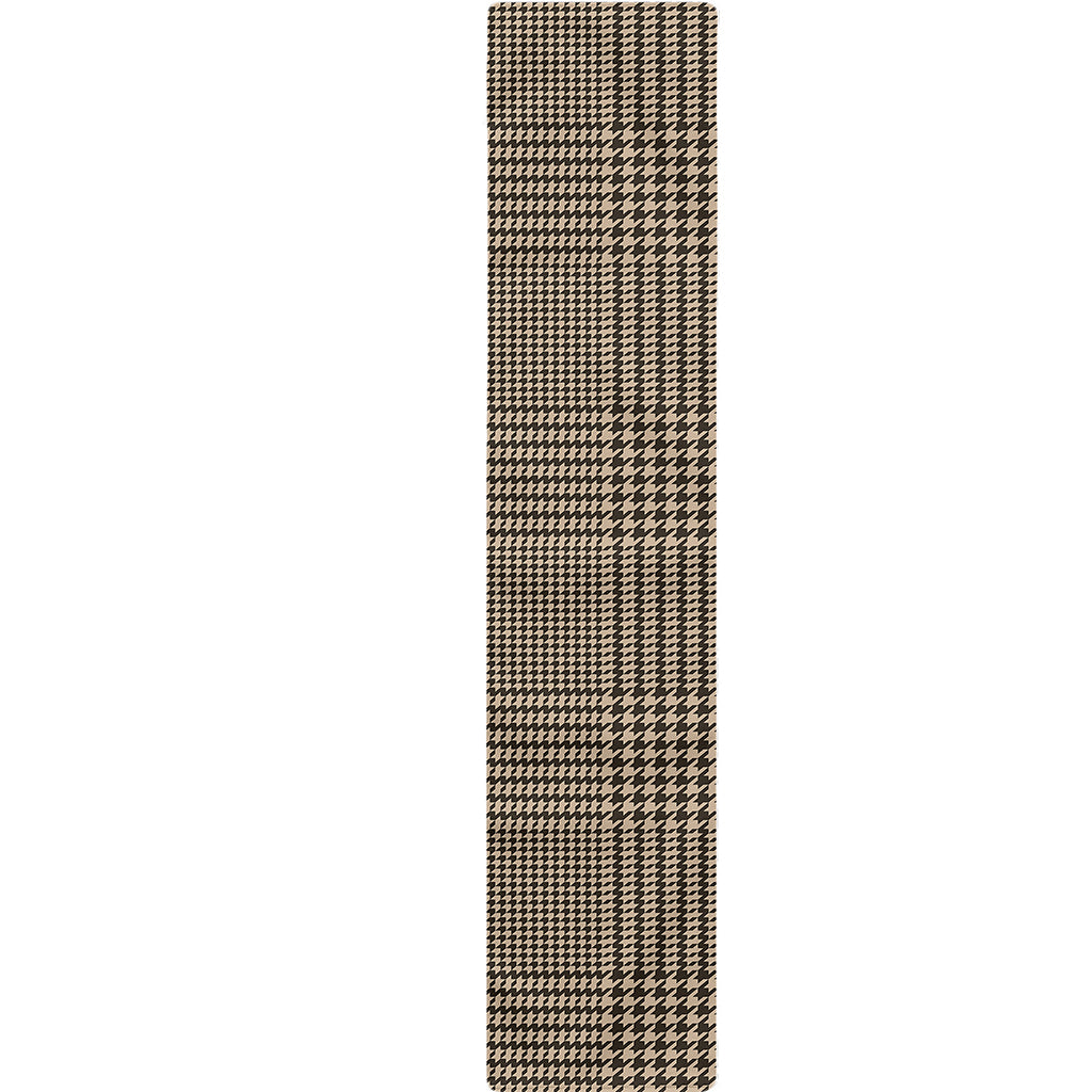 Brown And Beige Glen Plaid Print Table Runner