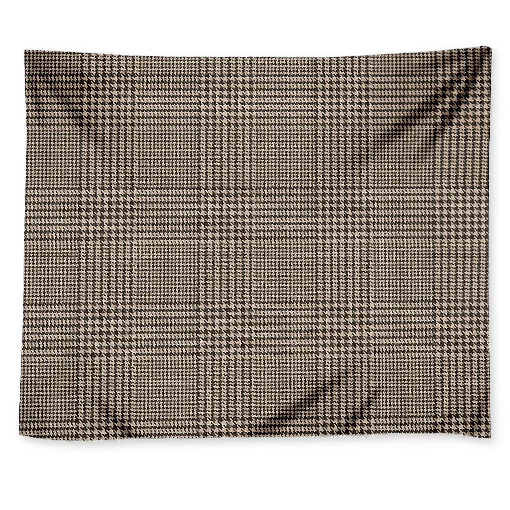 Brown And Beige Glen Plaid Print Tapestry