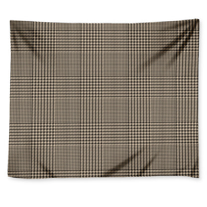 Brown And Beige Glen Plaid Print Tapestry