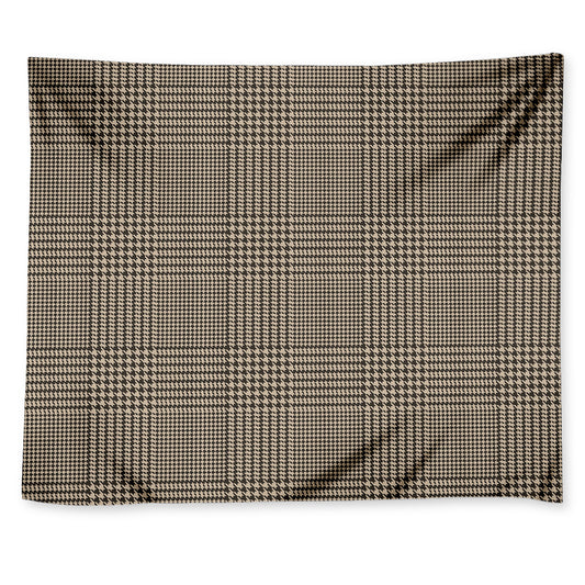 Brown And Beige Glen Plaid Print Tapestry