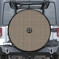 Brown And Beige Glen Plaid Print Tire Cover With Camera Hole