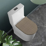 Brown And Beige Glen Plaid Print Toilet Lid Cover