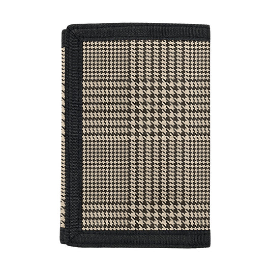 Brown And Beige Glen Plaid Print Trifold Wallet