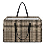 Brown And Beige Glen Plaid Print Utility Tote Bag