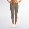 Brown And Beige Glen Plaid Print Women's Capri Leggings