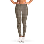 Brown And Beige Glen Plaid Print Women's Leggings